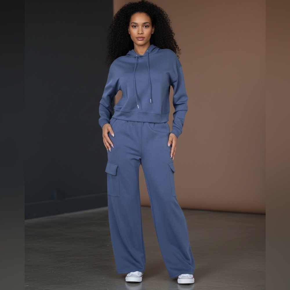 Women's Blue Hoodie and Jogger Set
